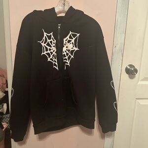 Black Spider Web Kids Hoodie